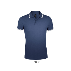 SOL'S Pasadena Men - galléros póló (french navy/white, 3XL)