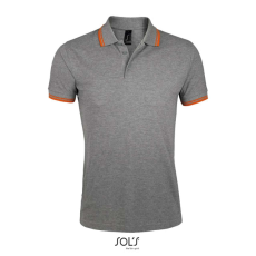 SOL'S Pasadena Men - galléros póló (grey melange/orange, 2XL)