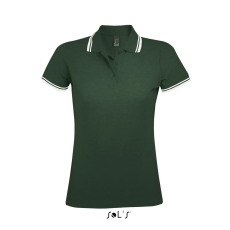 SOL'S Pasadena Women - galléros póló (forest green/white, XL)