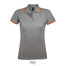 SOL'S Pasadena Women - galléros póló (grey/navy, L) női póló