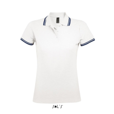 SOL'S Pasadena Women - galléros póló (white/navy, 2XL)