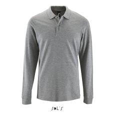 SOL'S Perfect LSL Men - hosszú ujjú piké galléros póló (grey melange, L)
