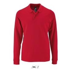 SOL'S Perfect LSL Men - hosszú ujjú piké galléros póló (red, XL)