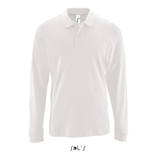 SOL'S Perfect LSL Men - hosszú ujjú piké galléros póló (white, 2XL) munkaruha