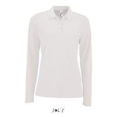SOL'S Perfect LSL Women - hosszú ujjú piké galléros póló (white, L)