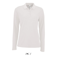 SOL'S Perfect LSL Women - hosszú ujjú piké galléros póló (white, XL) munkaruha