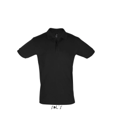 SOL'S Perfect Men - galléros póló (black, M) munkaruha