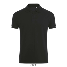 SOL'S Phoenix Men - gyapjú-elasztán galléros póló (black, 2XL) munkaruha