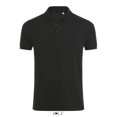 SOL'S Phoenix Men - gyapjú-elasztán galléros póló (black, S)