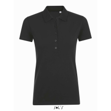 SOL'S Phoenix Women - gyapjú-elasztán galléros póló (black, 2XL)