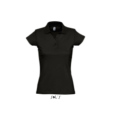 SOL'S Prescott Women - galléros póló (deep black, L) munkaruha