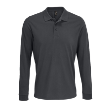 SOL'S Prime LSL galléros hosszú ujjú póló (sötét szürke, 3XL) munkaruha