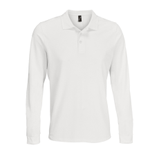 SOL'S Prime LSL galléros hosszú ujjú póló (white, S)
