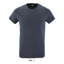 SOL'S Regent Fit - férfi környakú testhezálló póló (heather denim, M) munkaruha