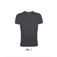 SOL'S Regent Fit - férfi környakú testhezálló póló (sötét szürke, 2XL) munkaruha