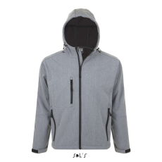 SOL'S Replay Men - kapucnis softshell dzseki (grey melange, L)