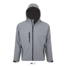 SOL'S Replay Men - kapucnis softshell dzseki (grey melange, S) munkaruha