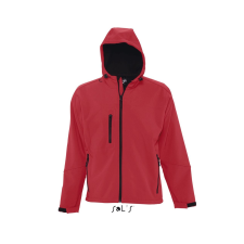 SOL'S Replay Men - kapucnis softshell dzseki (paprika, XL) munkaruha
