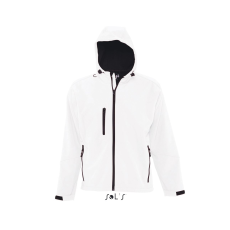 SOL'S Replay Men - kapucnis softshell dzseki (white, S)