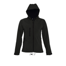 SOL'S Replay Women - kapucnis softshell dzseki (black, M) munkaruha