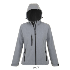 SOL'S Replay Women - kapucnis softshell dzseki (grey melange, L) munkaruha