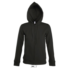 SOL'S Seven Women - pulóver bélelt kapucnival (black, L)