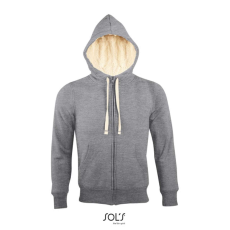 SOL'S Sherpa - unisex zipzáros pulóver sherpa béléssel (grey melange, S)