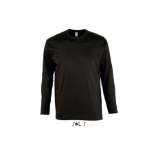 SOL'S SOL&- 039;S MONARCH férfi hosszú ujjú pamut póló SO11420, Deep Black-5XL