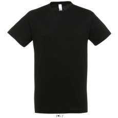 SOL'S SOL&- 039;S REGENT unisex kereknyakú rövid ujjú pamut póló SO11380, Deep Black-2XL