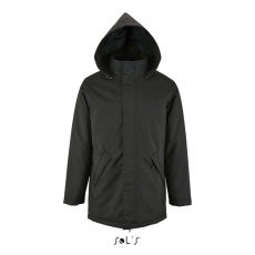 SOL'S SOL&- 039;S ROBYN steppelt bélésű unisex kabát, gallérba rejthető kapucnival SO02109, Black-XL