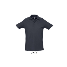 SOL'S SOL&- 039;S WINTER II rövid ujjú három gombos férfi galléros pamut piké póló SO11362, Navy-4XL