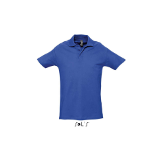 SOL'S SOL&- 039;S WINTER II rövid ujjú három gombos férfi galléros pamut piké póló SO11362, Royal Blue-M