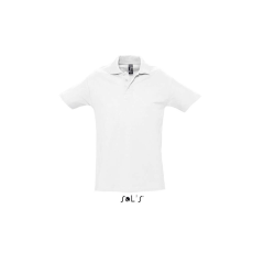 SOL'S SOL&- 039;S WINTER II rövid ujjú három gombos férfi galléros pamut piké póló SO11362, White-3XL