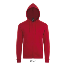 SOL'S Stone - unisex zipzáros, kapucnis pulóver (red, XS)