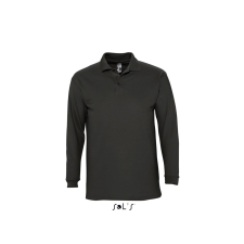SOL'S Winter II - férfi galléros póló (black, 2XL) munkaruha