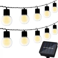 Solar Garland Garden DEKORATÍV Fénylánc 3,35m 10xLED ÁTLÁTSZÓ golyók 3000K kültéri világítás