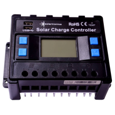 Solartronics Napelem töltővezérlő 20 amper / 12V / 24V kék napelem