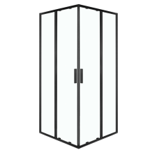  Solid SQ 90 fekete szögletes zuhanykabin tálca nélkül kád, zuhanykabin