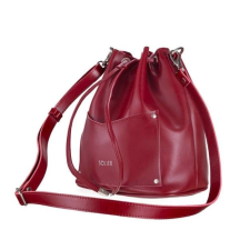 Solier FL19 elegáns női bőr oldaltáska- burgundy kézitáska és bőrönd