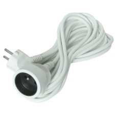 SOLIGHT hosszabbító kábel, 1 csatlakozóaljzat, fehér, 5m kábel és adapter