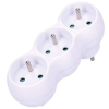 SOLIGHT Splitter adapter tartóval, 3x 10A/230V fehér