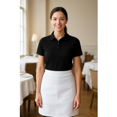 SOLS 100% pamut FEKETE női galléros póló