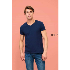 SOLS Póló Sols férfi v-nyakú rövid ujjú férfi (100%pamut 190g/m2) deep black, XL