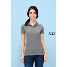 SOLS Póló Sols galléros női rövid ujjú női (180g/m2) heather light jeans, 2XL