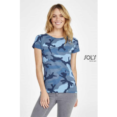 SOLS Póló SolS kereknyakú férfi női (100%pamut 150g/m2) blue camo, 2XL