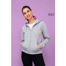 SOLS Pulóver Sols női kapucnis cippzáras női, grey melange, XL munkaruha