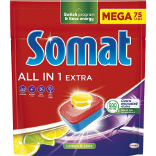 Somat All in 1 Extra Lemon &amp; Lime, 75 db (9000101809282) tisztító- és takarítószer, higiénia