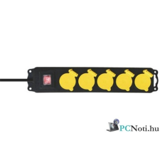 Somogyi NVO 05K/BK Kültéri elosztó, 5aljzat, 1,5m fekete kábel és adapter
