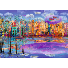  SONER mágneses radiátor takaró színes város mintával 60x90 cm dekorburkolat