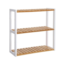 Songmics Bambusz fürdőszobai polc, 3 szintes állítható növénytartó, natúr fürdőszoba bútor